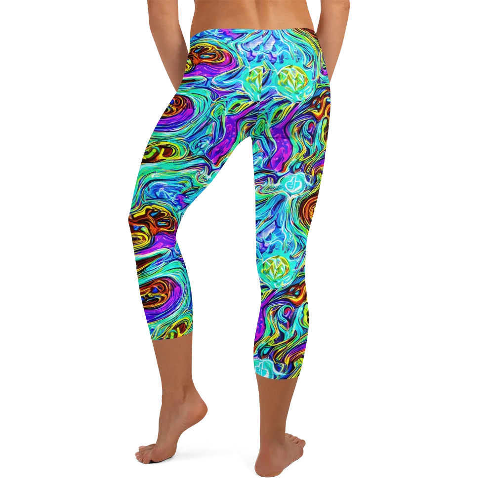 Mystic Iridescence on Capri Leggings — Back