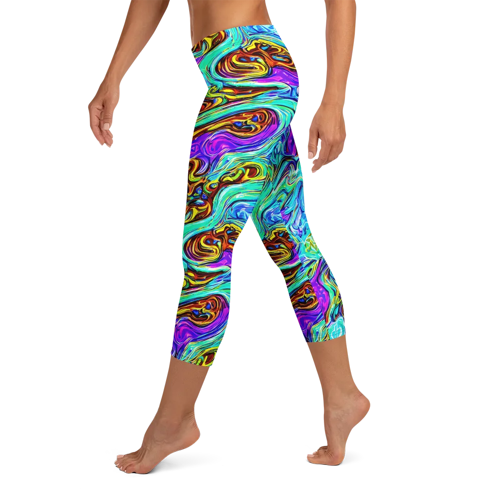 Mystic Iridescence on Capri Leggings — Left
