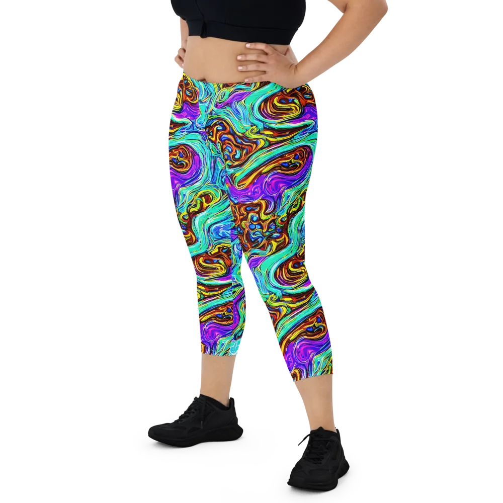Mystic Iridescence on Capri Leggings — Front