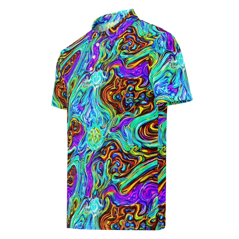 Mystic Iridescence on Men's Slim Fit Polo Shirt — Left Front