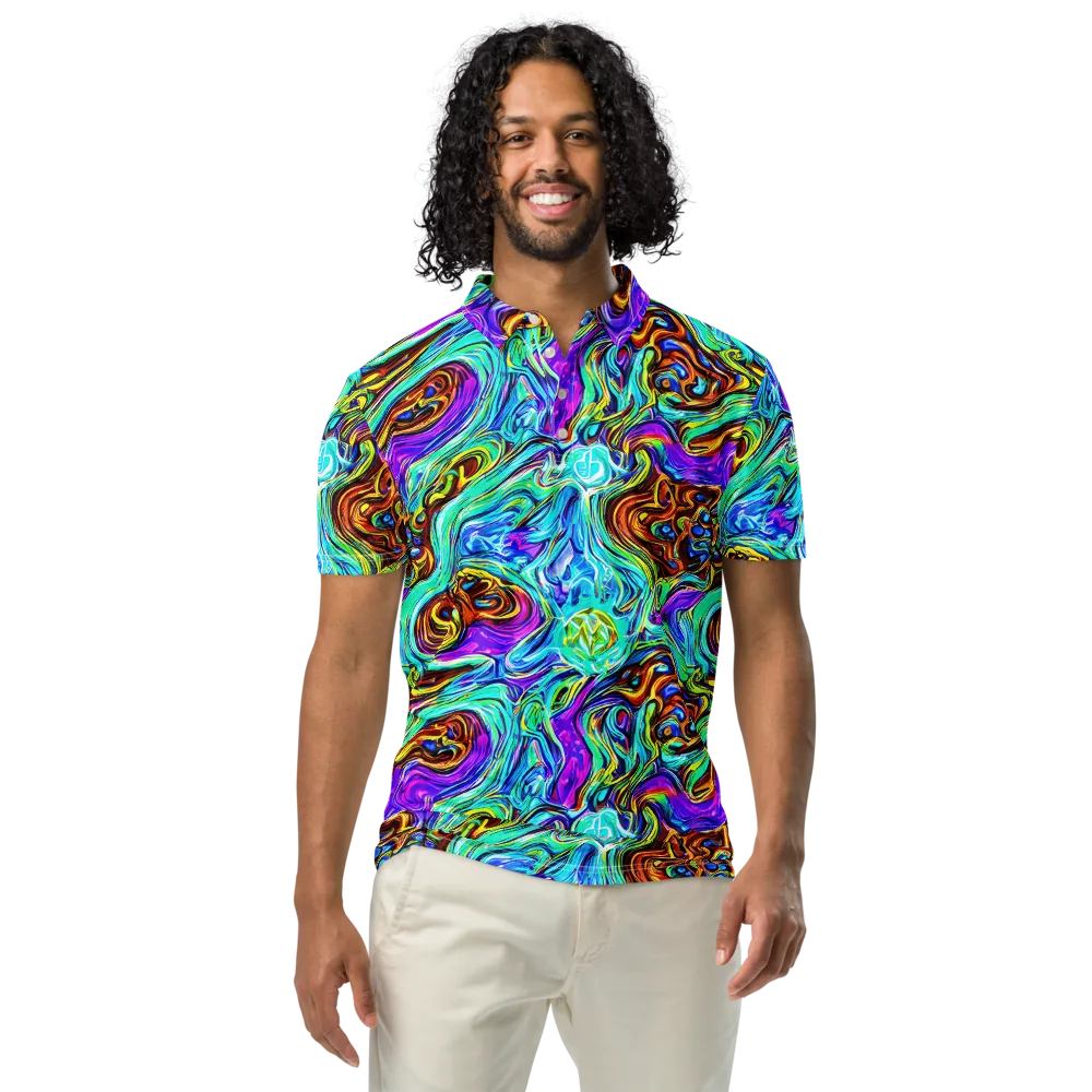 Mystic Iridescence on Men's Slim Fit Polo Shirt — Front