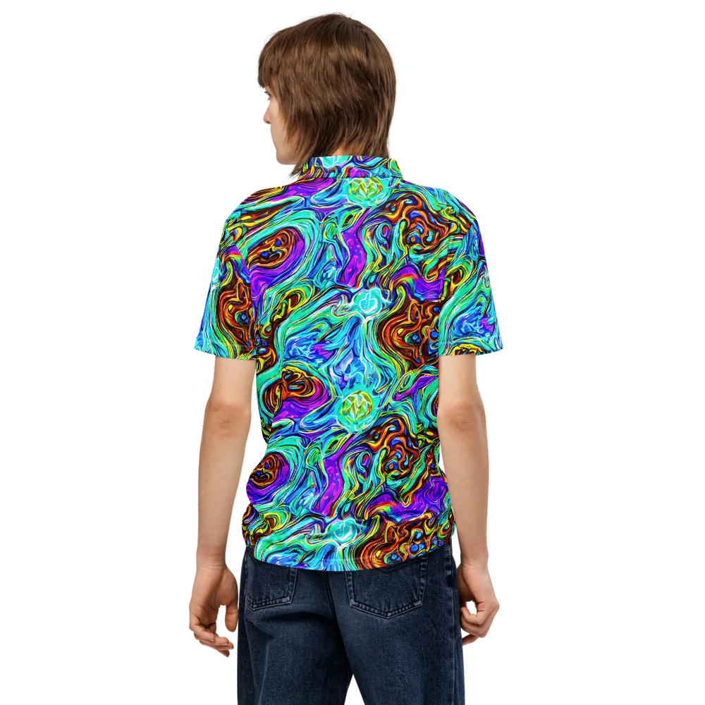 Mystic Iridescence on Men's Slim Fit Polo Shirt — Back