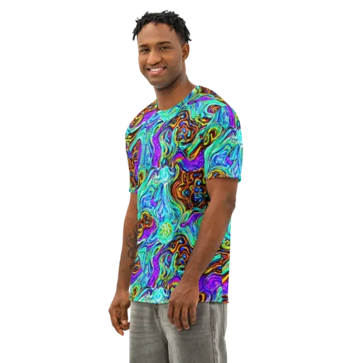 Mystic Iridescence on a Men's Cotton Crew Neck T-Shirt