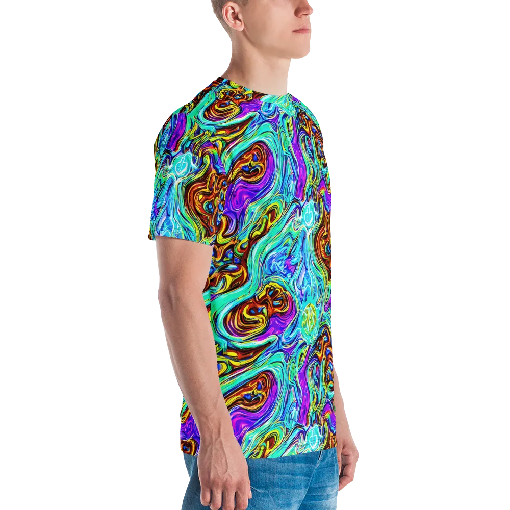 Mystic Iridescence on Men's Crew Neck T-Shirt — Right
