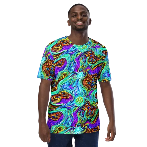 Mystic Iridescence on a Men's Crew Neck T-Shirt
