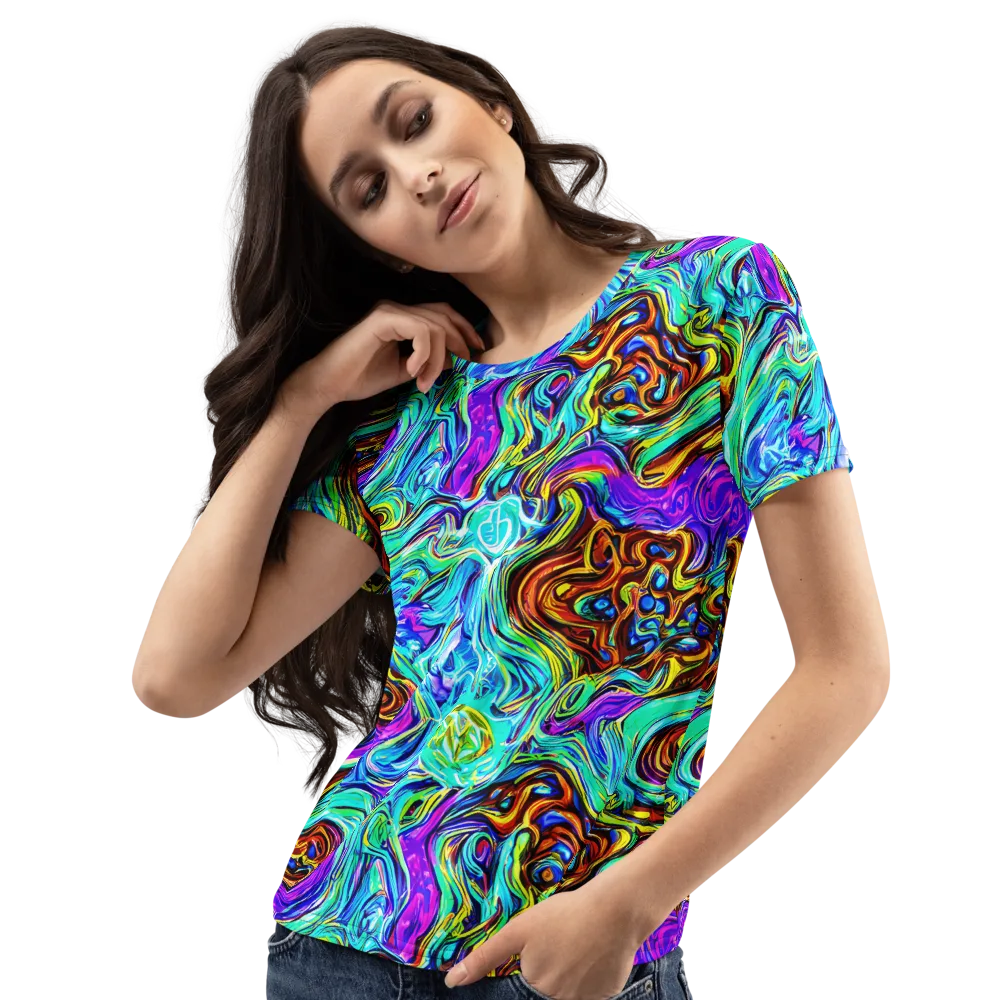 Mystic Iridescence on Women's Crew Neck T-Shirt — Left Front