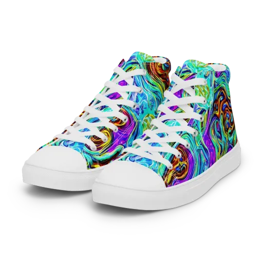Mystic Iridescence on a Women's High Top Canvas Shoes