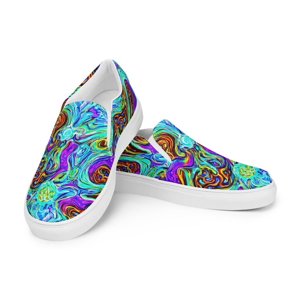 Mystic Iridescence on Men's Slip-On Canvas Shoes — Left Front