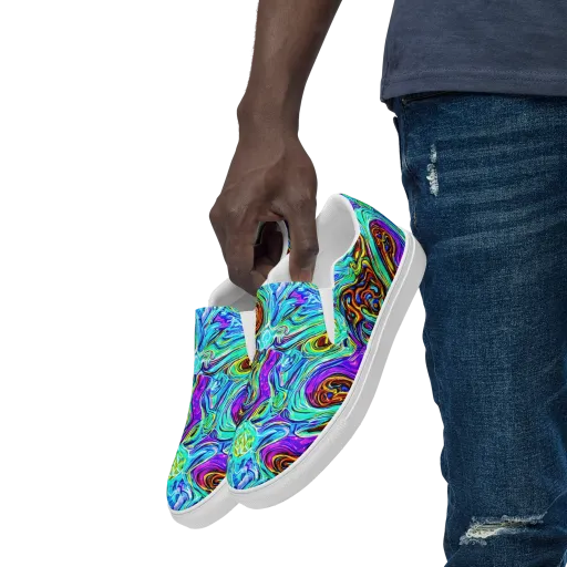 Mystic Iridescence on a Men's Slip-On Canvas Shoes