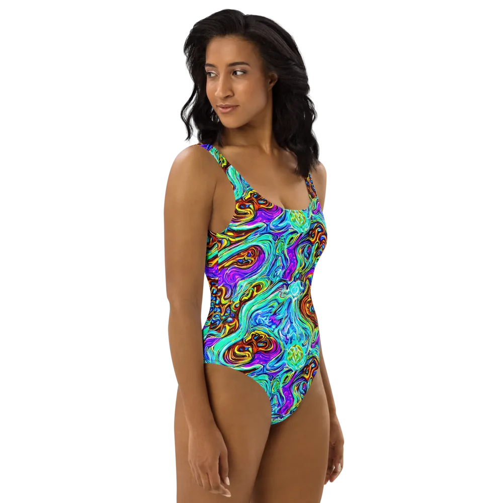 Mystic Iridescence on One-Piece Swimsuit — Right