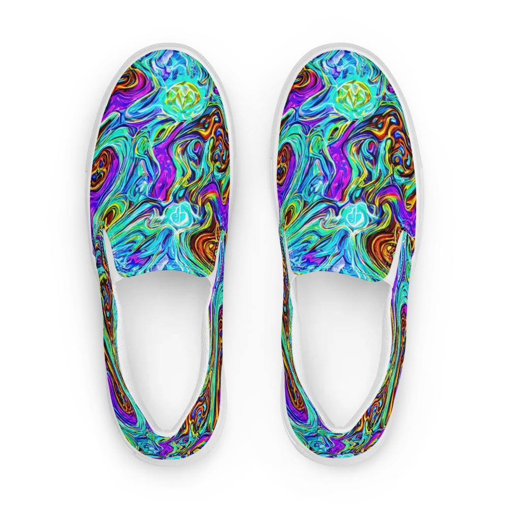 Mystic Iridescence on Women's Slip-On Canvas Shoes — Front