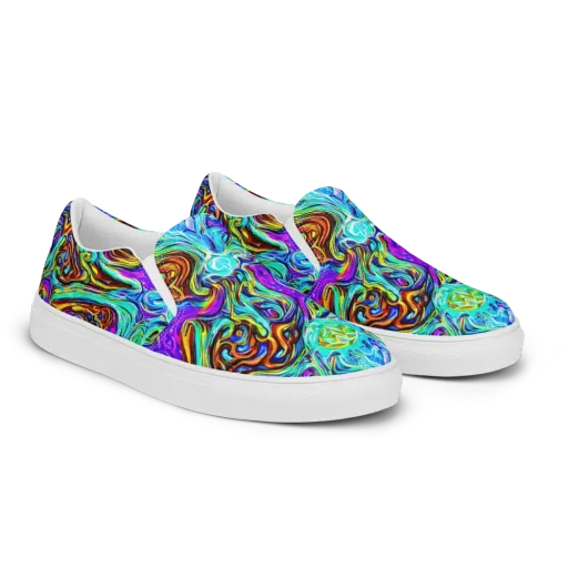 Mystic Iridescence on a Women's Slip-On Canvas Shoes