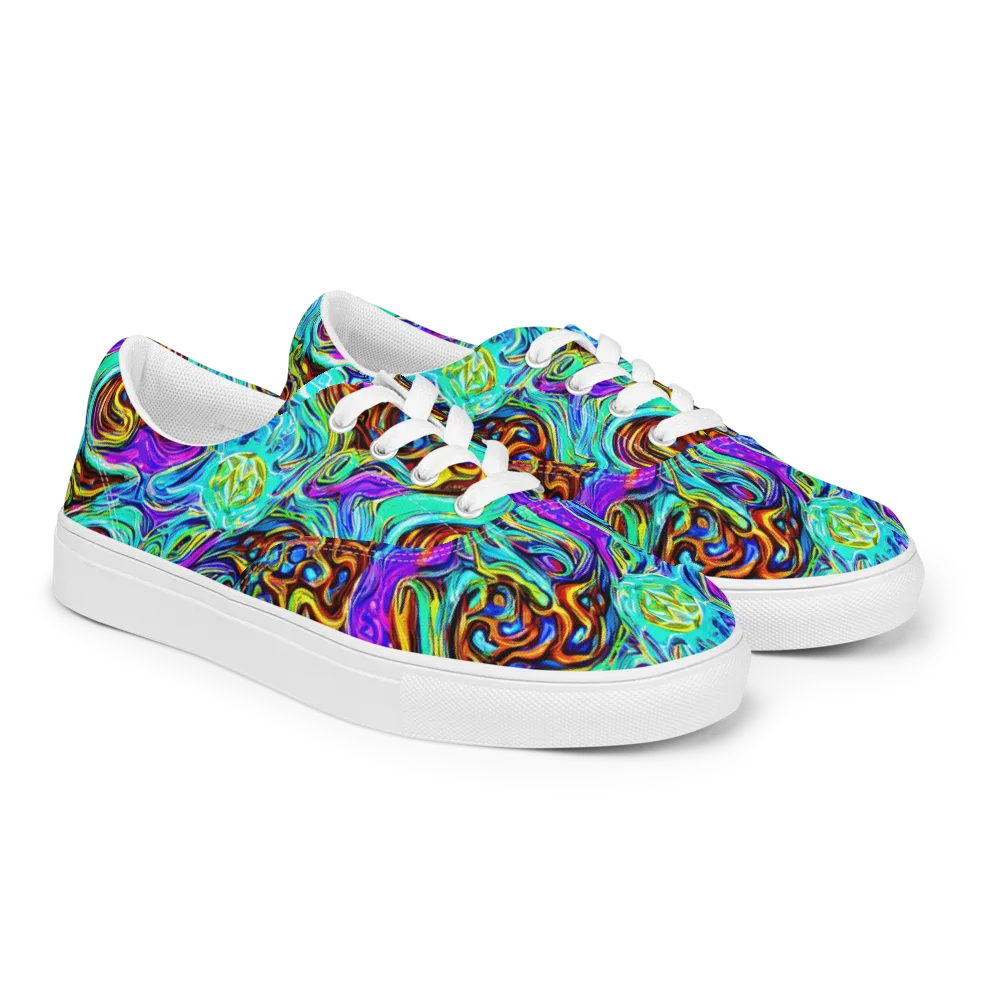 Mystic Iridescence on Men's Lace-Up Canvas Shoes — Right Front