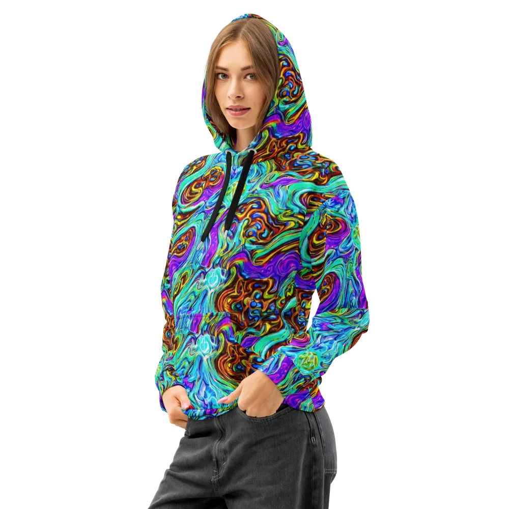 Mystic Iridescence on Cotton Hoodie — Left Front