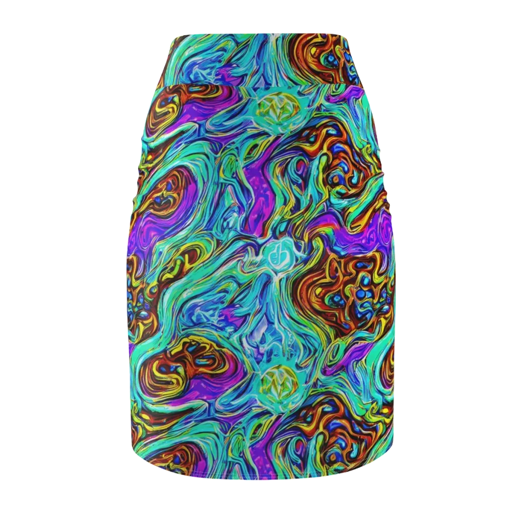 Mystic Iridescence on Pencil Skirt — Back