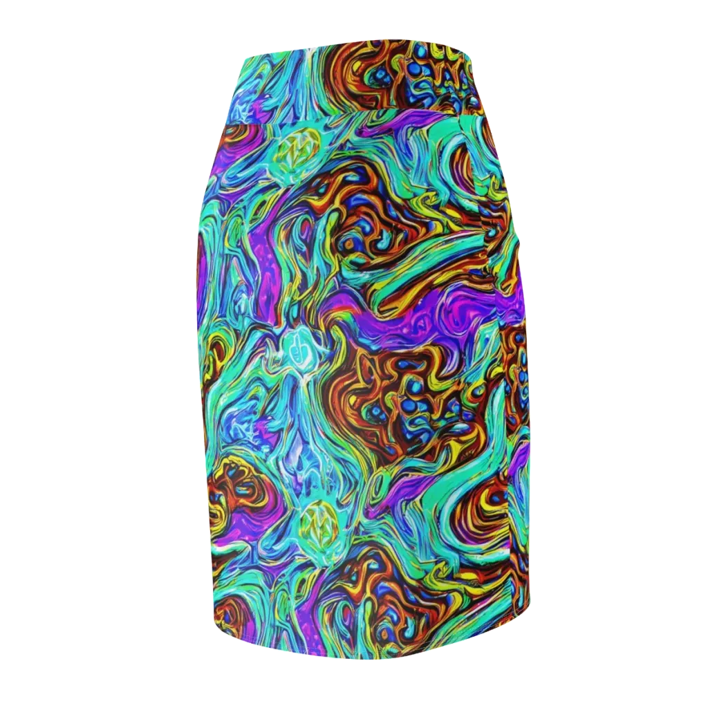 Mystic Iridescence on Pencil Skirt — Back Side