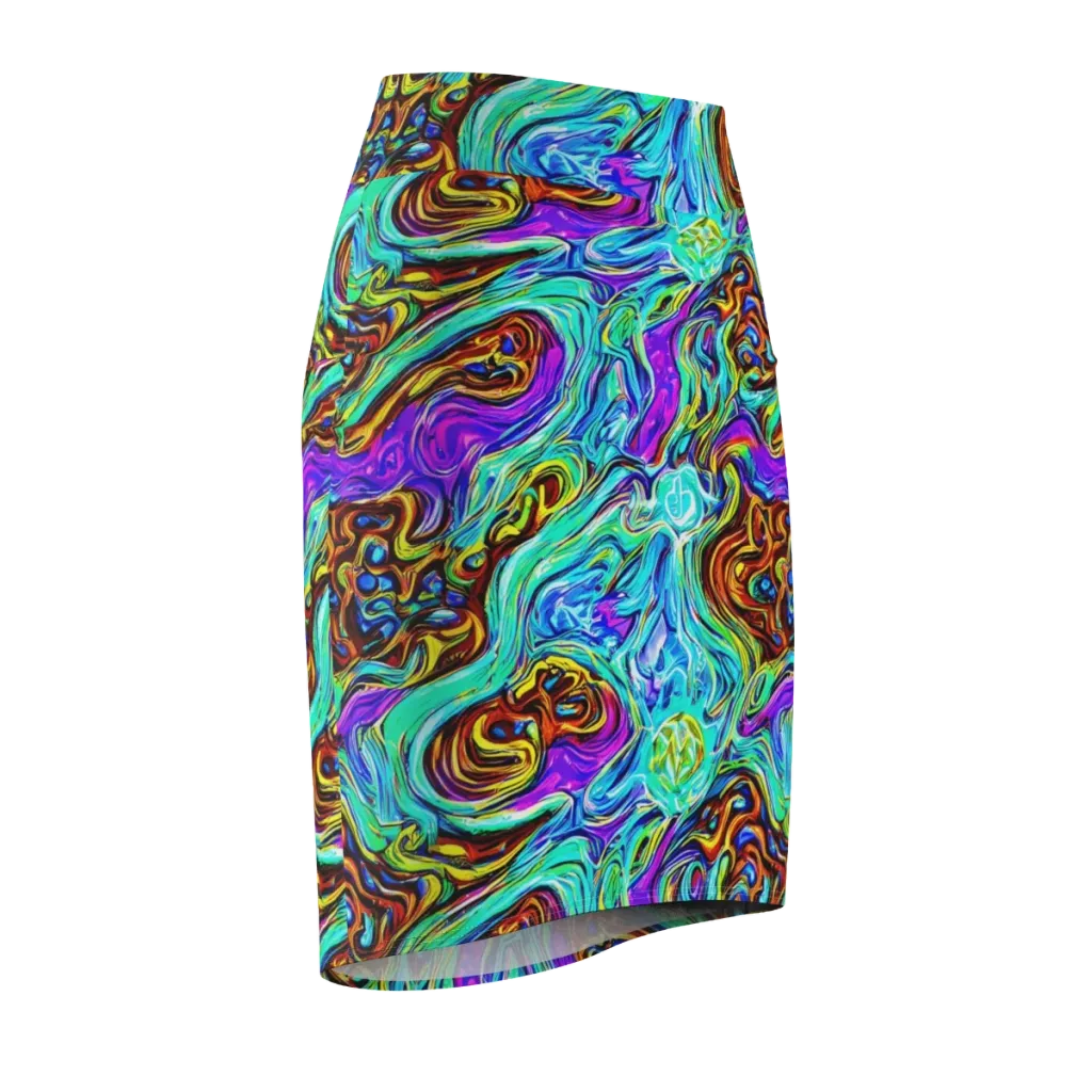Mystic Iridescence on Pencil Skirt — Front Side