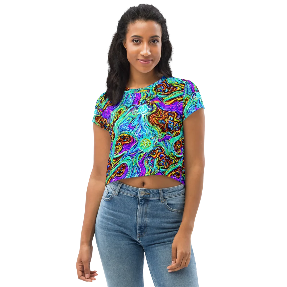 Mystic Iridescence on Crop Tee — Front