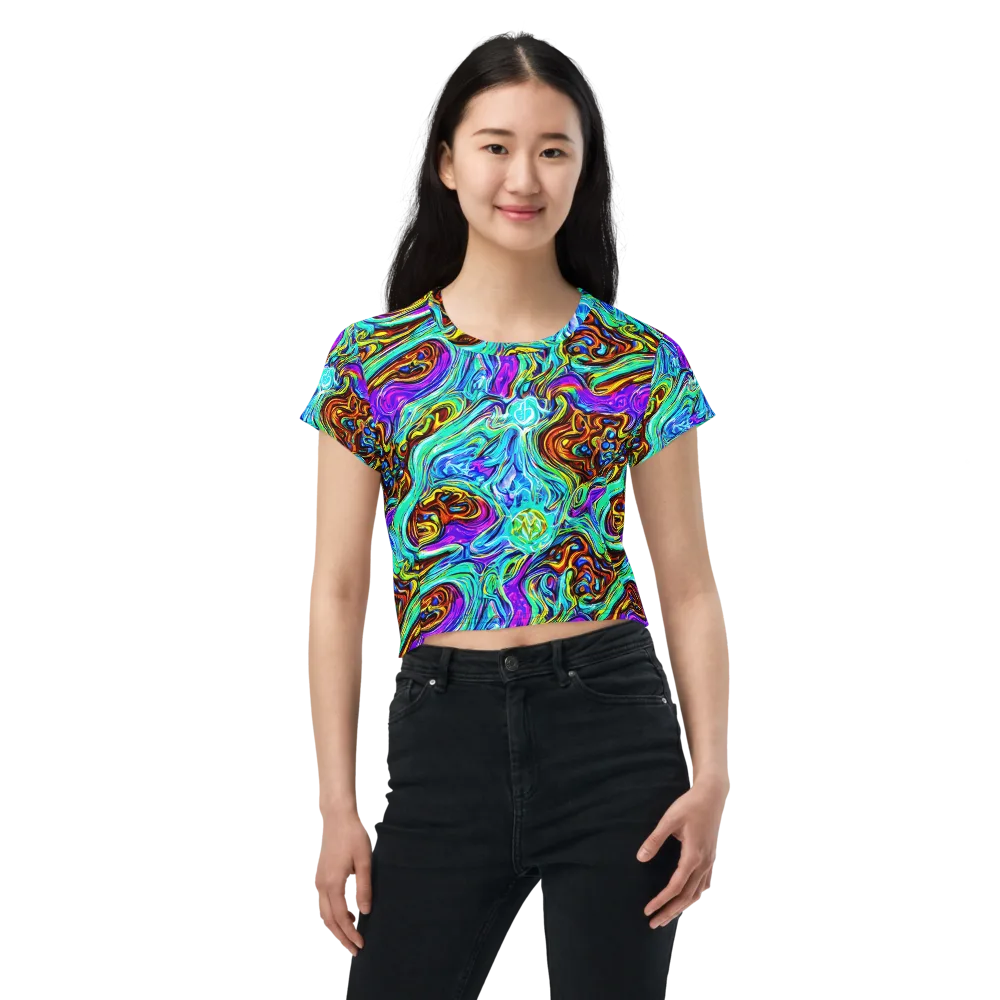 Mystic Iridescence on Crop Tee — Front