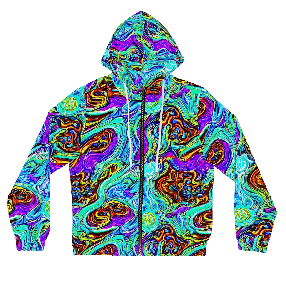 Mystic Iridescence on Women's Full-Zip Hoodie — Front
