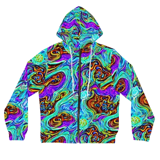 Mystic Iridescence on a Women's Full-Zip Hoodie