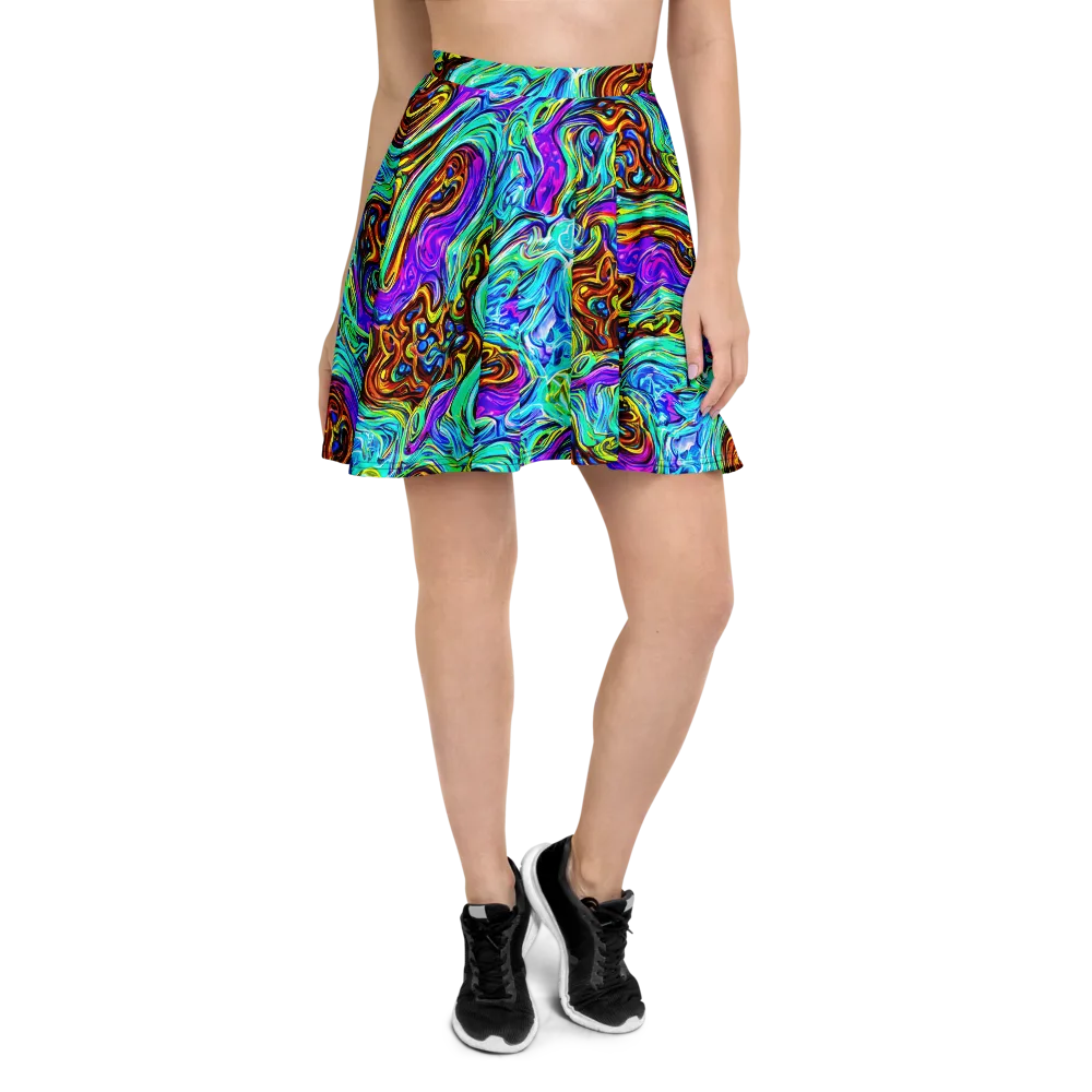 Mystic Iridescence on Skater Skirt — Front