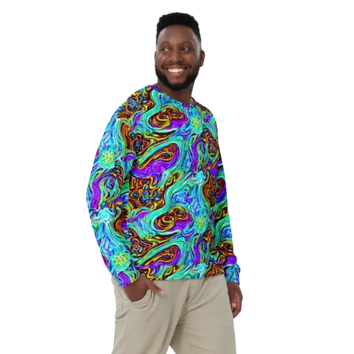 Mystic Iridescence on a Sweatshirt