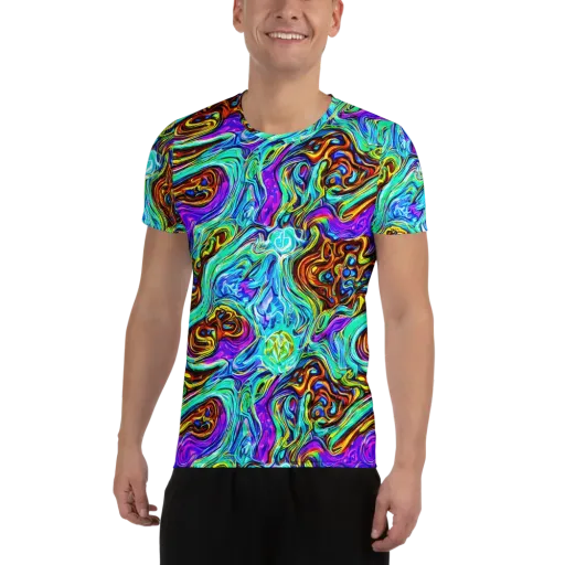 Mystic Iridescence on a Men's Athletic T-Shirt