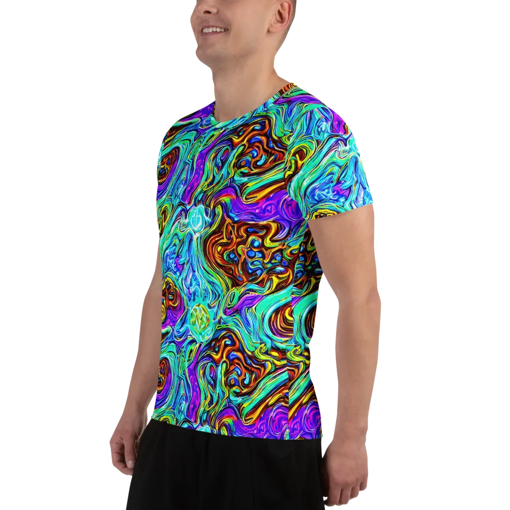 Mystic Iridescence on Men's Athletic T-Shirt — Left