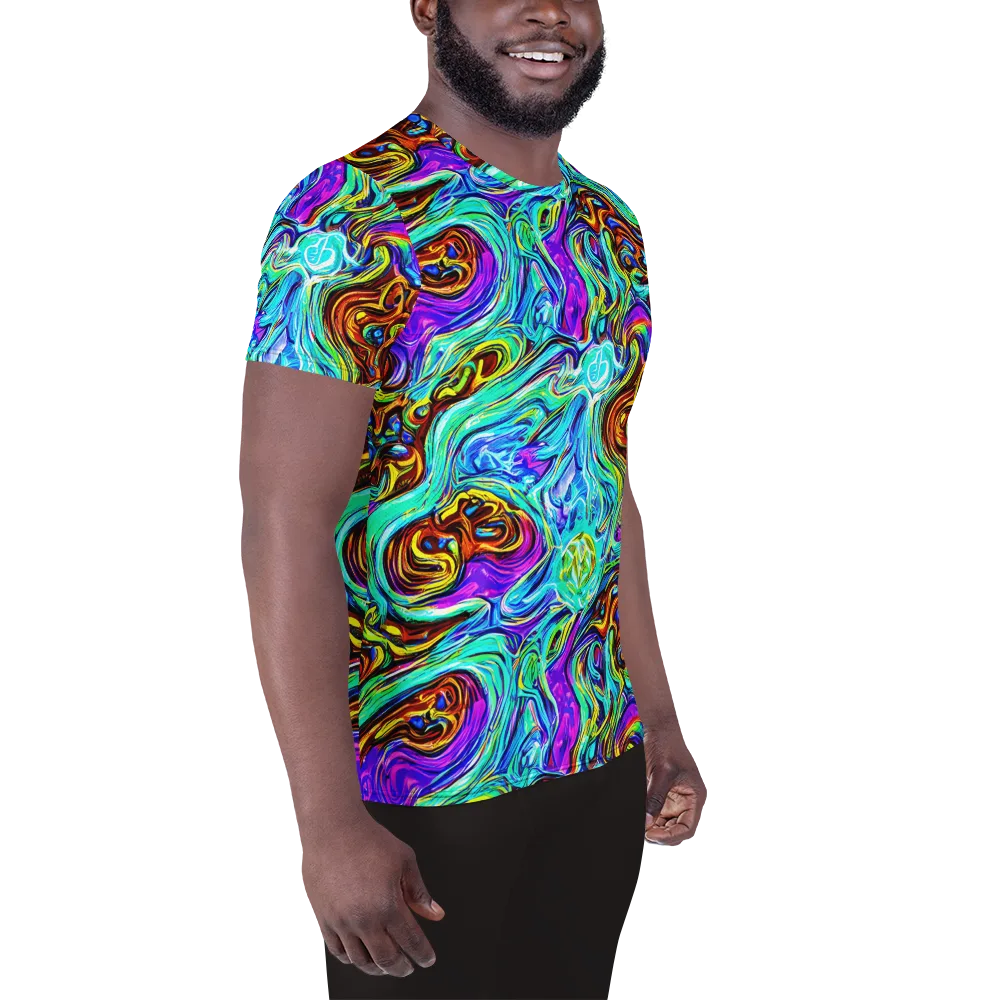 Mystic Iridescence on Men's Athletic T-Shirt — Right