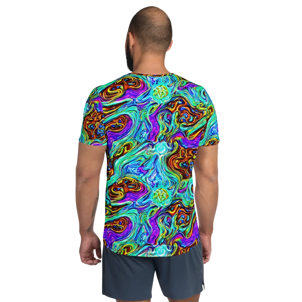 Mystic Iridescence on Men's Athletic T-Shirt — Back
