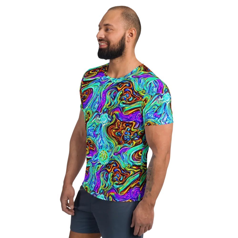 Mystic Iridescence on Men's Athletic T-Shirt — Left