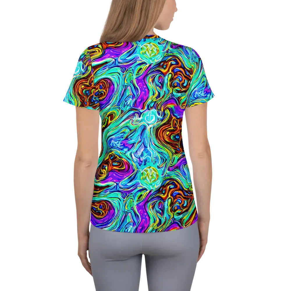 Mystic Iridescence on Women's Athletic T-Shirt — Back