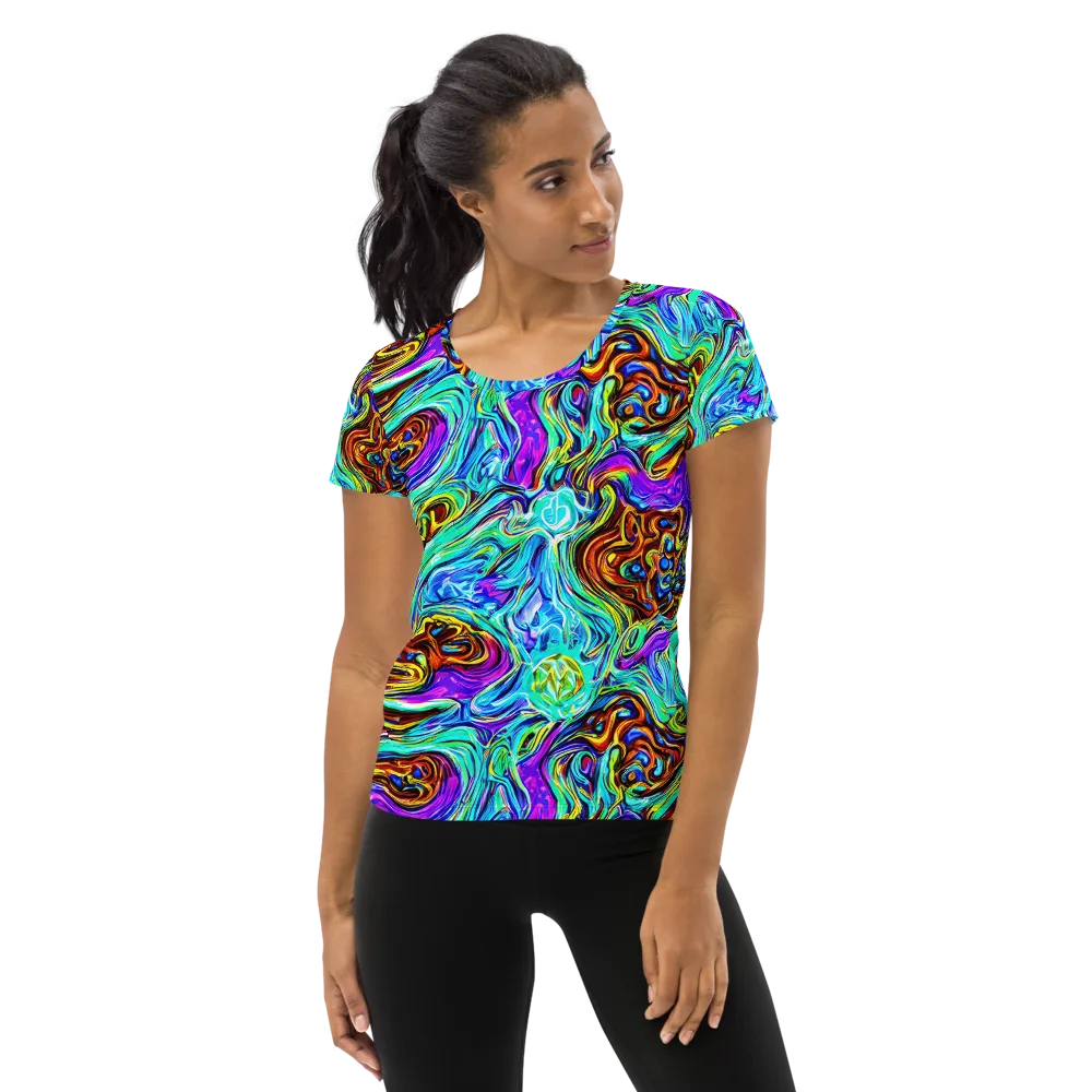 Mystic Iridescence on Women's Athletic T-Shirt — Front