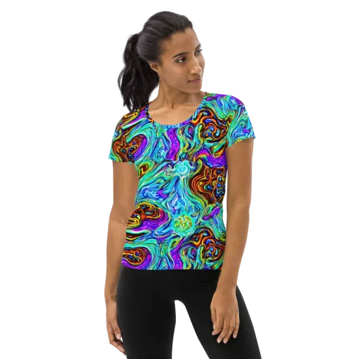 Mystic Iridescence on a Women's Athletic T-Shirt