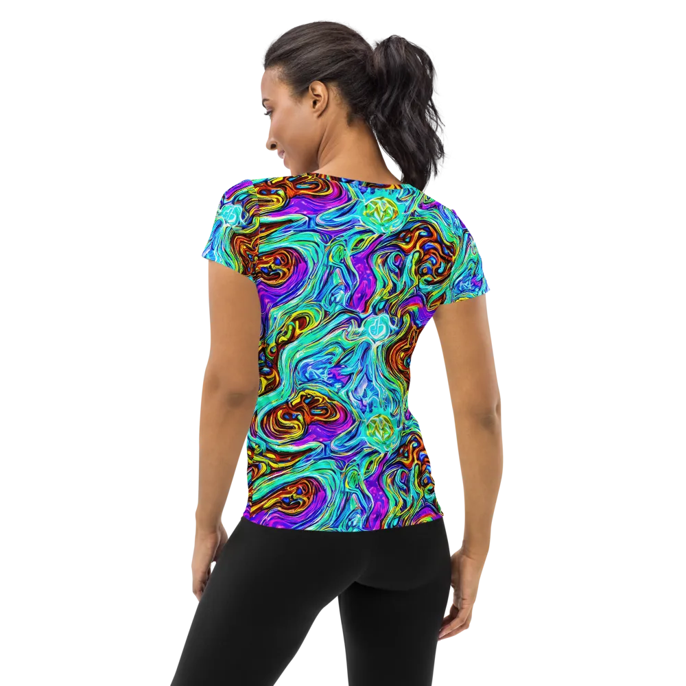 Mystic Iridescence on Women's Athletic T-Shirt — Back