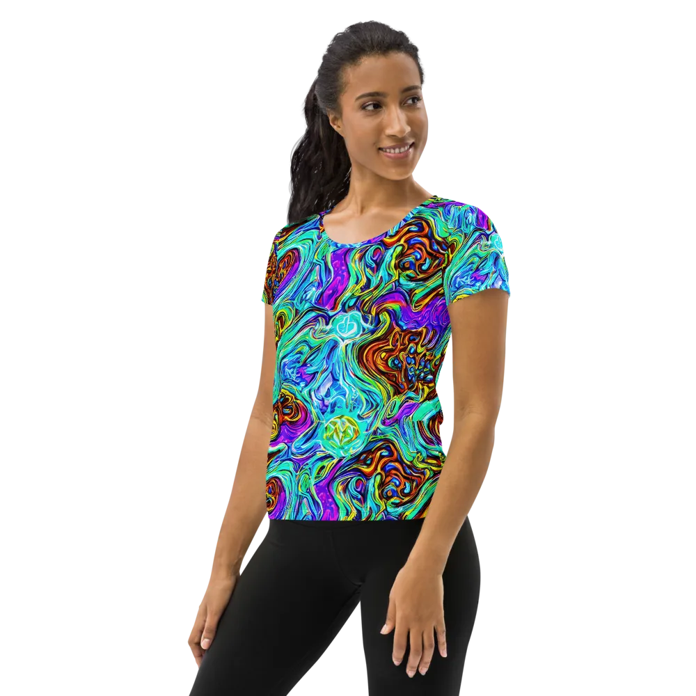Mystic Iridescence on Women's Athletic T-Shirt — Left
