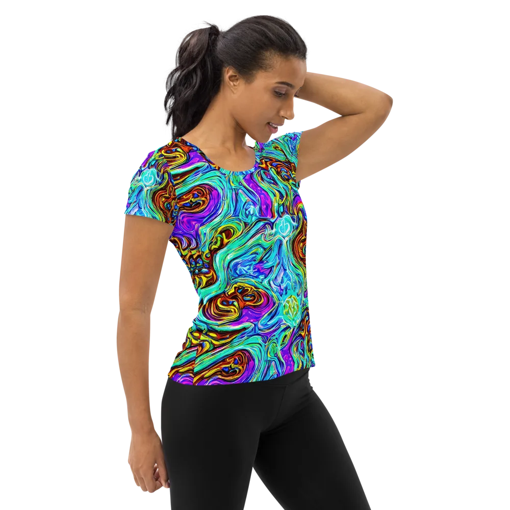 Mystic Iridescence on Women's Athletic T-Shirt — Right
