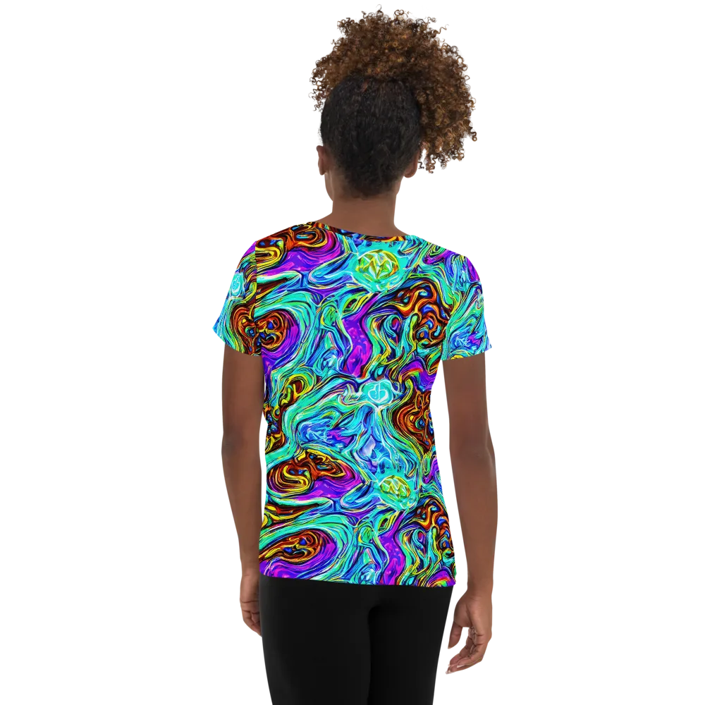 Mystic Iridescence on Women's Athletic T-Shirt — Back