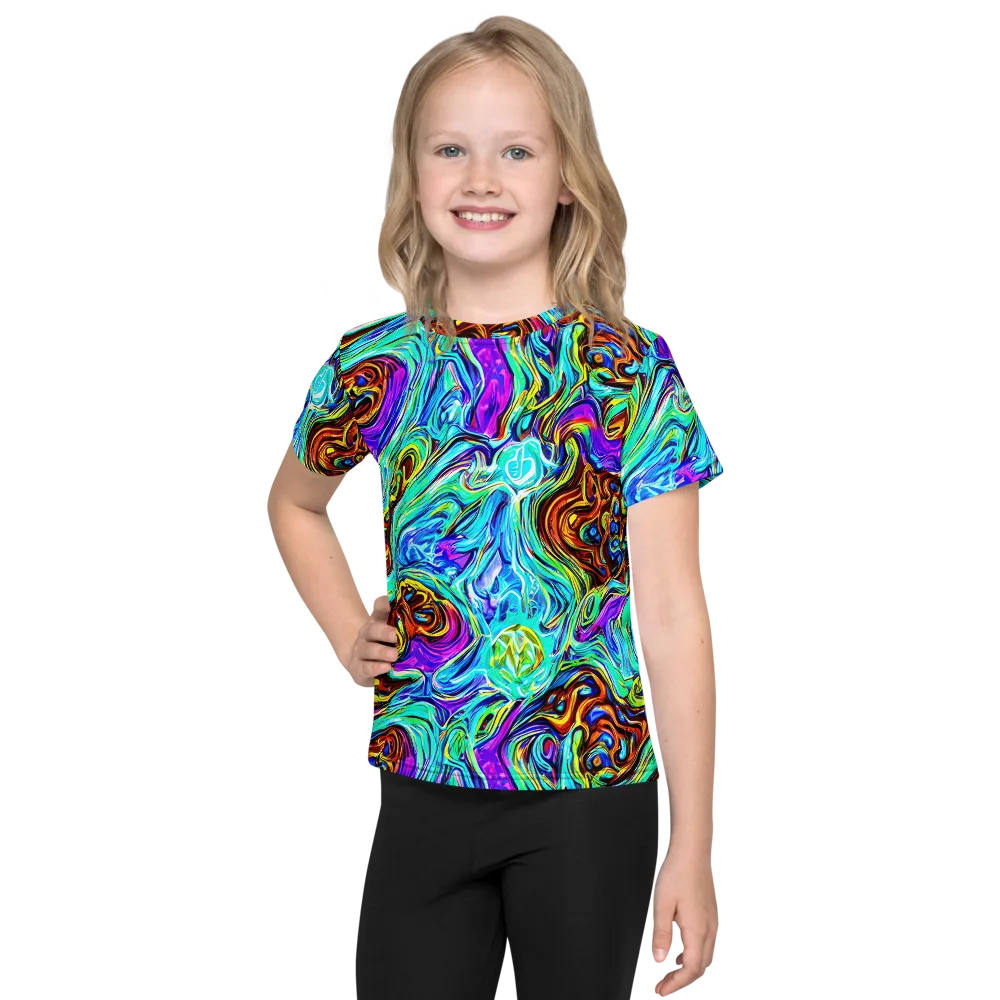 Mystic Iridescence on Kids Crew Neck T-Shirt — Front