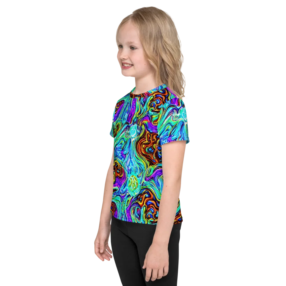 Mystic Iridescence on Kids Crew Neck T-Shirt — Left