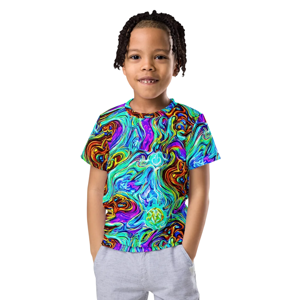 Mystic Iridescence on Kids Crew Neck T-Shirt — Front