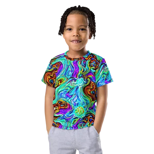 Mystic Iridescence on a Kids Crew Neck T-Shirt