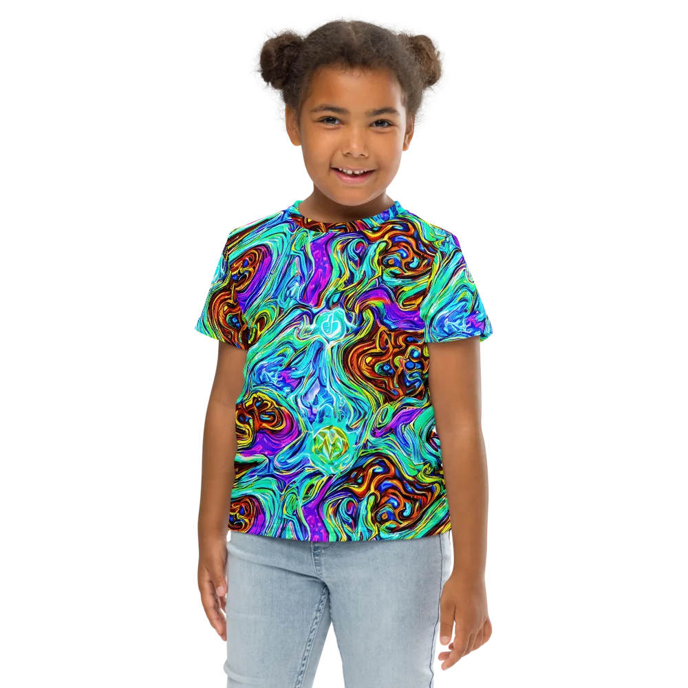 Mystic Iridescence on Kids Crew Neck T-Shirt — Front