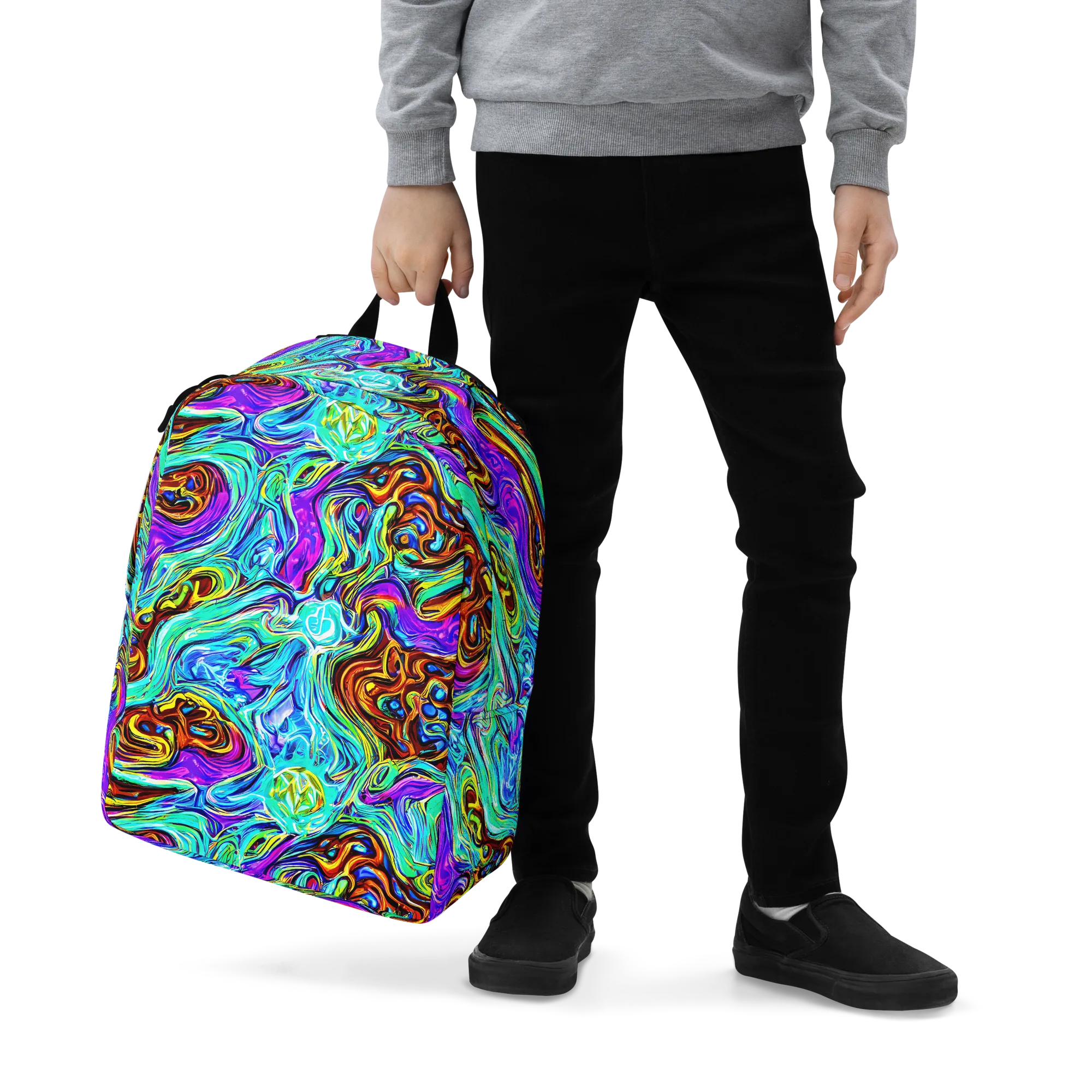 Mystic Iridescence on Minimalist Backpack — Zoomed-in