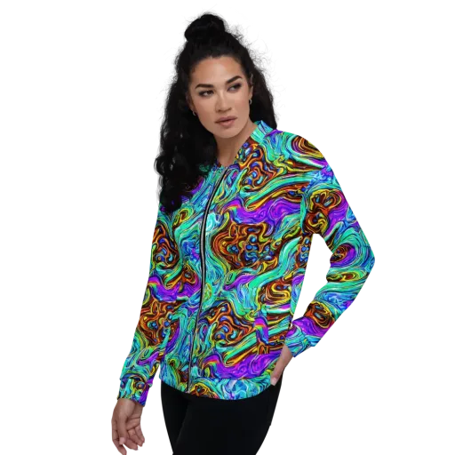 Mystic Iridescence on a Bomber Jacket