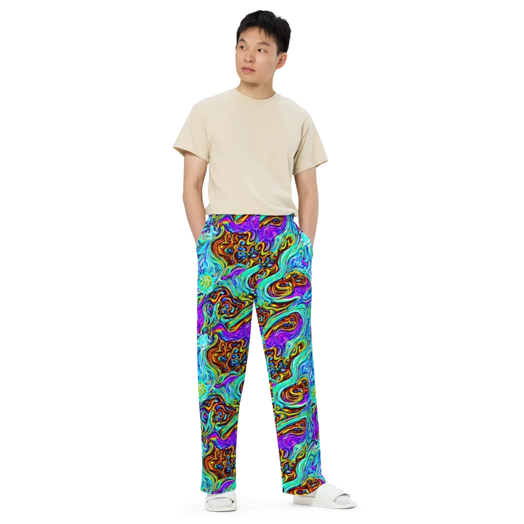 Mystic Iridescence on Wide-Leg Pants — Front