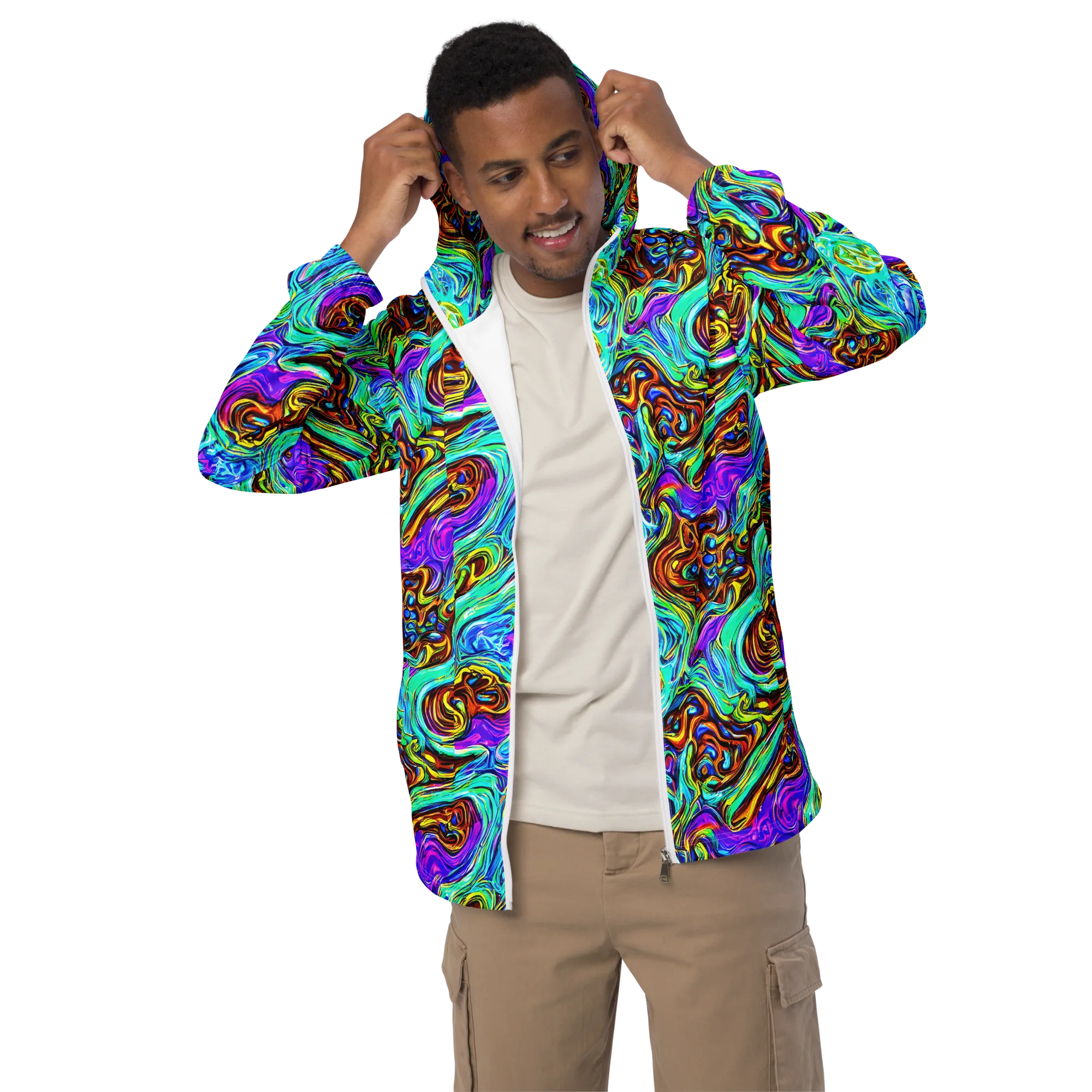 Mystic Iridescence on Men's Windbreaker — Front