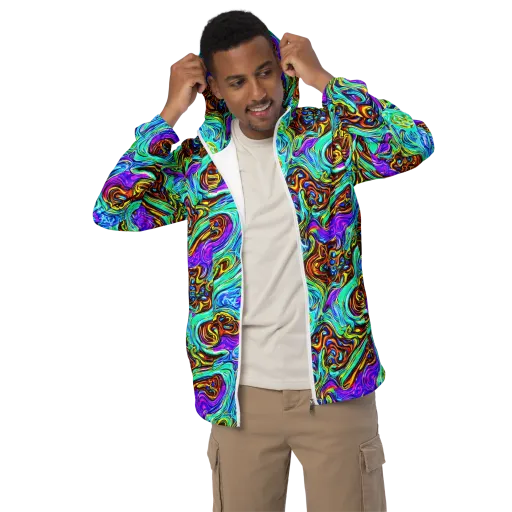 Mystic Iridescence on a Men's Windbreaker