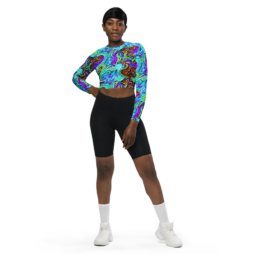 Mystic Iridescence on Long Sleeve Crop Top — Front